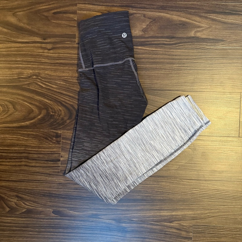 Lululemon Women’s Wunder Under High Rise Tight Black & White Ombré Size 4